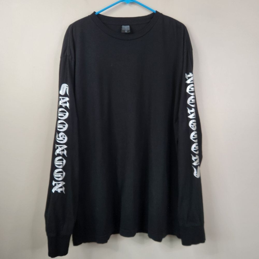 Noon Goons Mens Black Long Sleeve Spell Out Crew Neck Tee XL